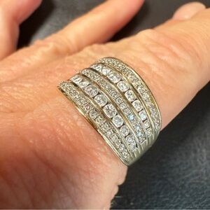 KAY JEWELERS 2ct tw natural diamond in 5 rows size 7